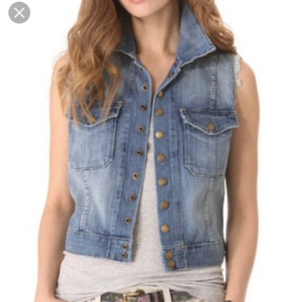 Current Elliott Sleeveless‎ Snap Jacket Sz. S